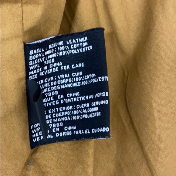 Michael KORS Leather Moto Jacket Biker Coat MK Khaki Cargo Zipper Retro City VTG - Picture 15 of 16